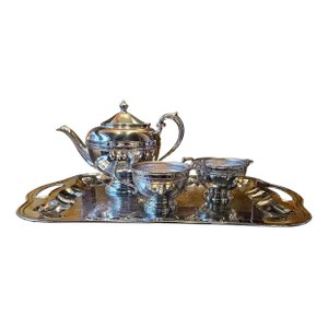 Antique Warren Plate Silver Plated Tea Set- 5 Pieces