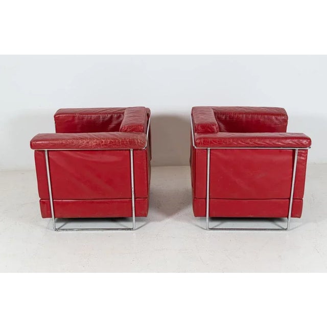 Set of Mid-Century Leather Armchairs For Sale - Image 11 of 18