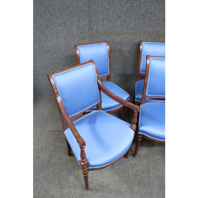 Mahogany & Upholstered Dining Chairs Set/6 For Sale - Image 4 of 12
