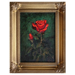 Uldis Zemzaris, Rose, 1991, Oil on Cardboard For Sale