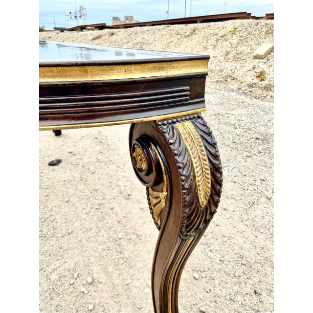 The Chatsworth console table from luxury furniture maker Dessin Fournir. Handmade table of impressive size, bowed...