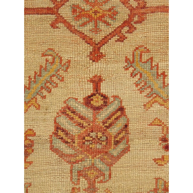 Late 19th Century Turkish Oushak Rug Soft Ivory Field, Terracotta & Gold Tones For Sale - Image 16 of 18