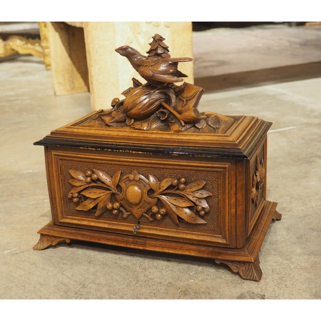 Brown Antique Swiss Black Forest Cigar Box Humidor, Circa 1900 For Sale - Image 8 of 16