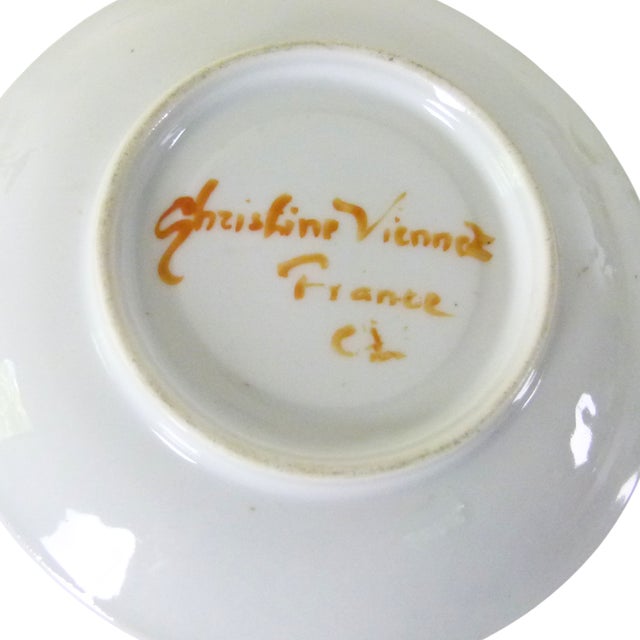 5" Christine Viennet French Trompe L’Oeil Porcelain Star Apple Plate For Sale - Image 10 of 10