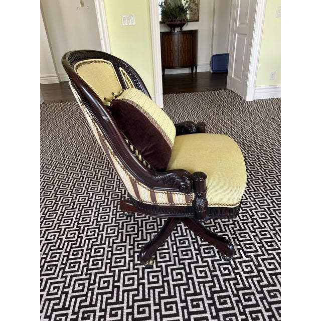 An exceptional swivel office chair by Hancock & Moore, renowned for its heirloom-quality craftsmanship and use of premium...