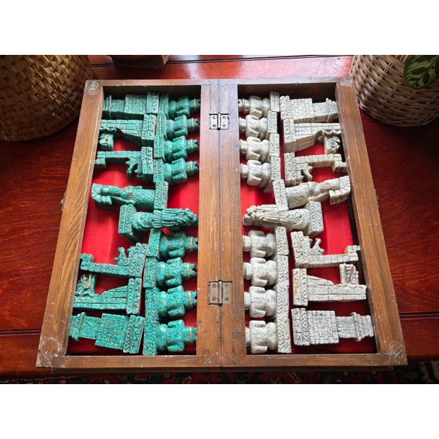1960s Vintage Mayan Aztec Conqueror Chess Set - 33 Pieces For Sale - Image 9 of 12
