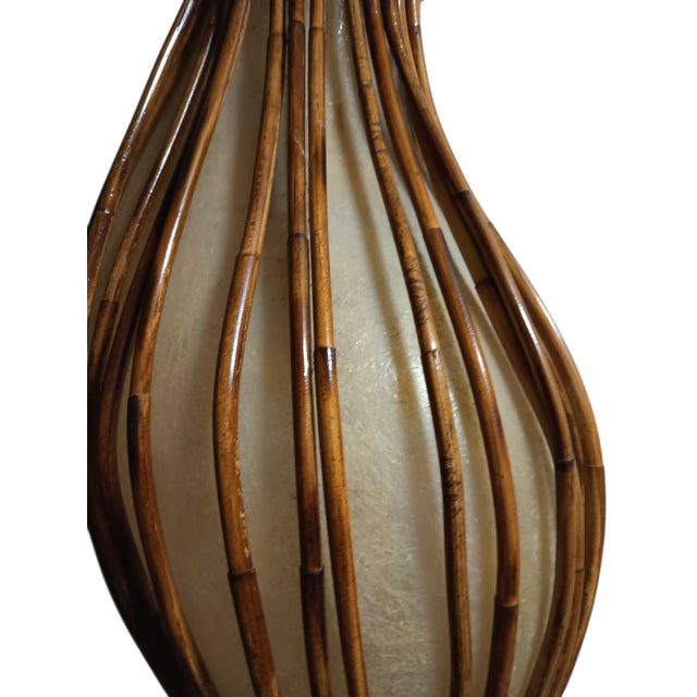 Wood Large Bamboo Floor Lamp For Sale - Image 7 of 8