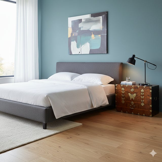 Brown Oriental Brown Butterflies Hardware Chest End Table Nightstand For Sale - Image 8 of 8