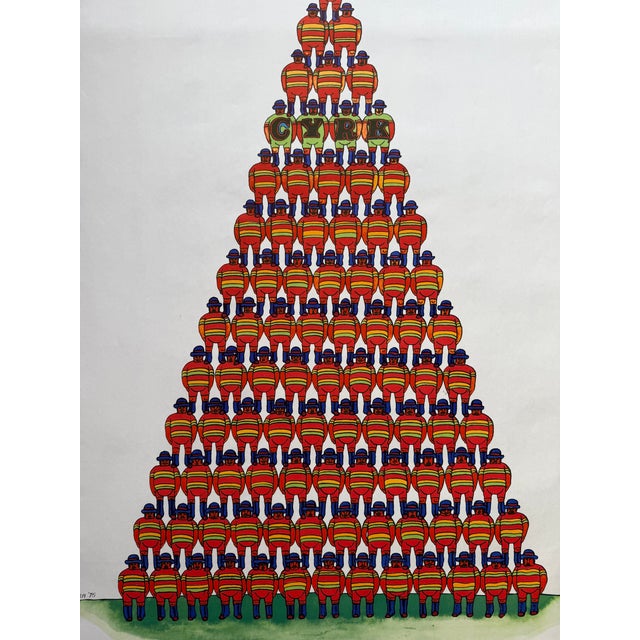 Jan Sawka (1946–2012), Cyrk Pyramid of Acrobats, 1975, Vintage Poster, Printed in Poland For Sale - Image 6 of 13