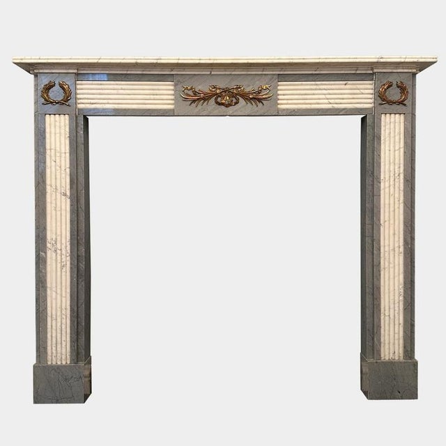 1920s Vintage English Regency Style Marble Fireplace Mantel, 1920 For Sale - Image 5 of 8