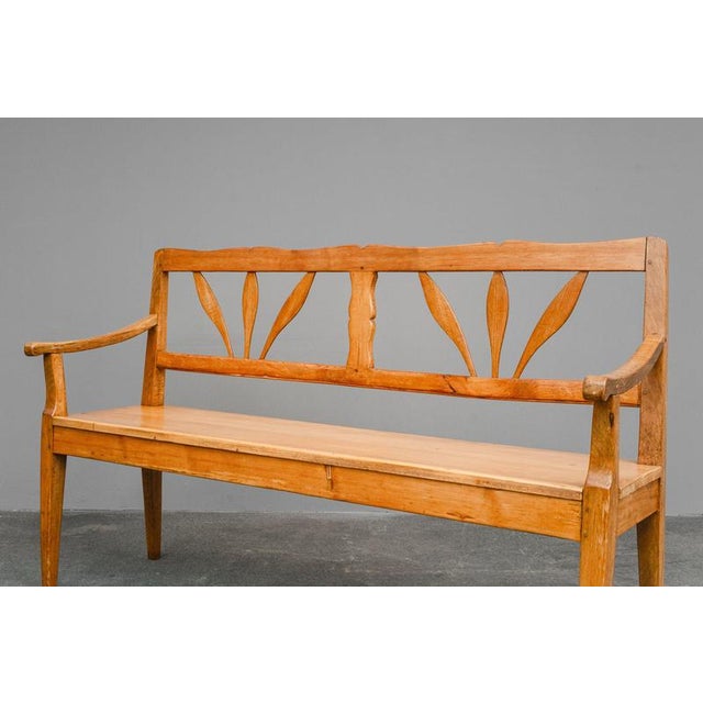 Biedermeier Oak and Pine Bench, Early 19th Century For Sale - Image 11 of 14