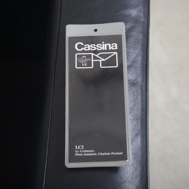 LC2/1 Chair in Black Pelle Leather by Le Corbusier, 2000s For Sale - Image 14 of 17