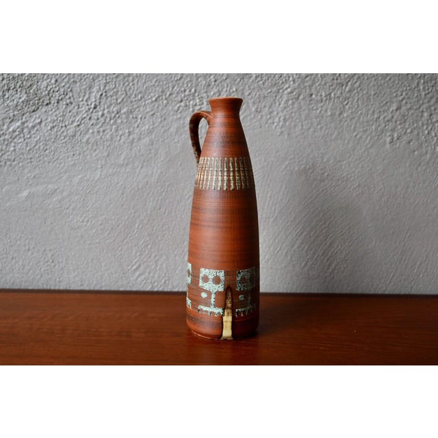 Tribal Ethnic Terracotta Soliflore Vase, West Germany, 1960s For Sale - Image 3 of 9