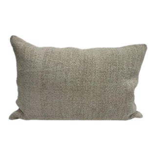 Turkish Hemp Pillow Cushion Natural Beige Pillow Cushion Cover 16" x 24" For Sale