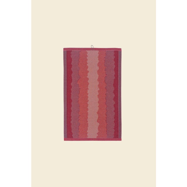 Organic Cotton Wavy Kitchen Towels in Red by BOI, Set of 2 For Sale - Image 4 of 6