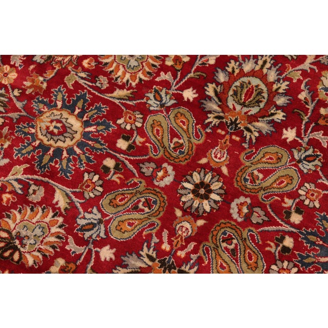 1990's Floral Pak-Persian Red/Green Wool Rug - 10'0'' X 14'3'' For Sale In New York - Image 6 of 9