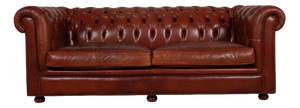 Vintage Chesterfield Leather Three-Seater Brown Sofa