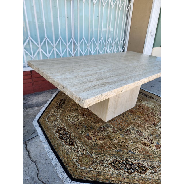 Italian 1970s Italian Travertine Dining Table For Sale - Image 3 of 11