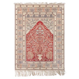 Doris Leslie Blau Antique Turkish Silk Prayer Rug For Sale