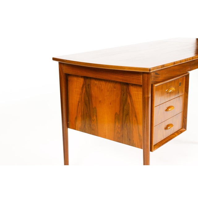 1960s Danish Modern / Mid Century Walnut Drop Leaf Writing Desk Attributed to Erik Buch for o.d. Møbler For Sale - Image 9 of 12