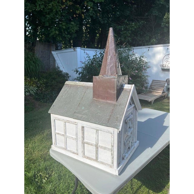 Colossal Handmade Folk Art Church Birdhouse For Sale - Image 9 of 18