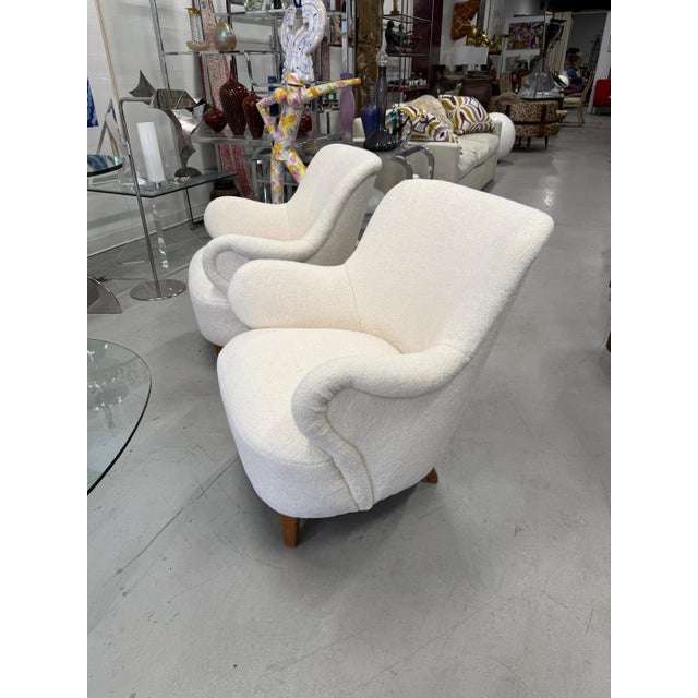 Textile Pair of Gustav Axel Berg Swedish Club Chairs Circa 1945 For Sale - Image 7 of 18