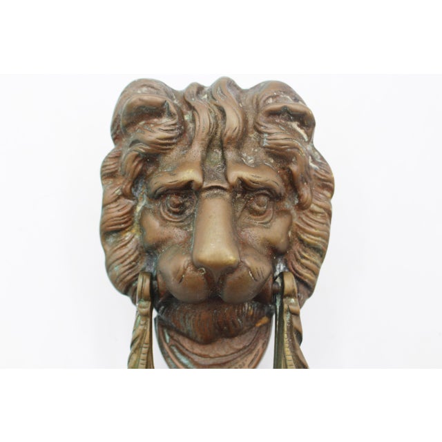 4th quarter 19th century bronze lion's head door knocker, Anglo-French. Charming face, very well cast, excellent quality....