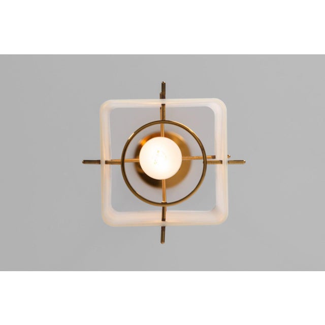 Vintage Italian Pendant Lamp in Brass and Glass from Stilnovo, 1960s For Sale - Image 10 of 16