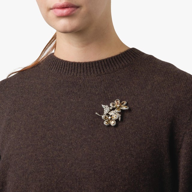 Late 19th Century Antique Imperial Topaz Old Mine Cut Diamond Silver Gold Flower Brooch For Sale - Image 5 of 7