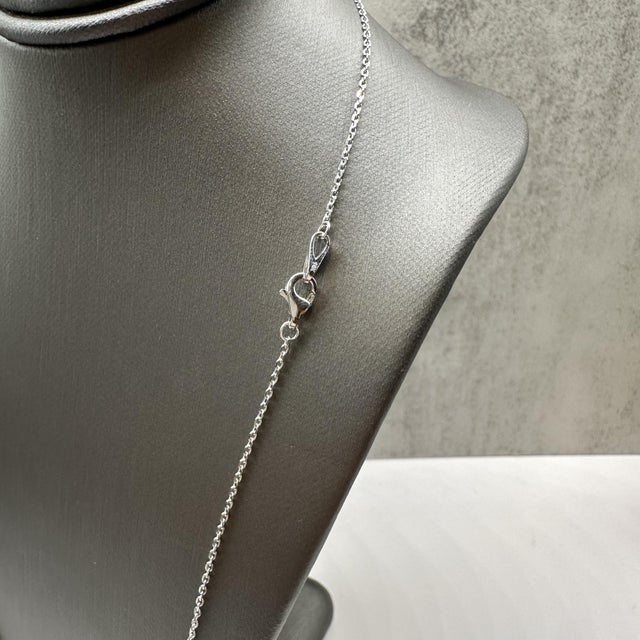 Diamond Station Necklace in 14kt White Gold – 0.32ctw, 17.5in, New For Sale - Image 4 of 4