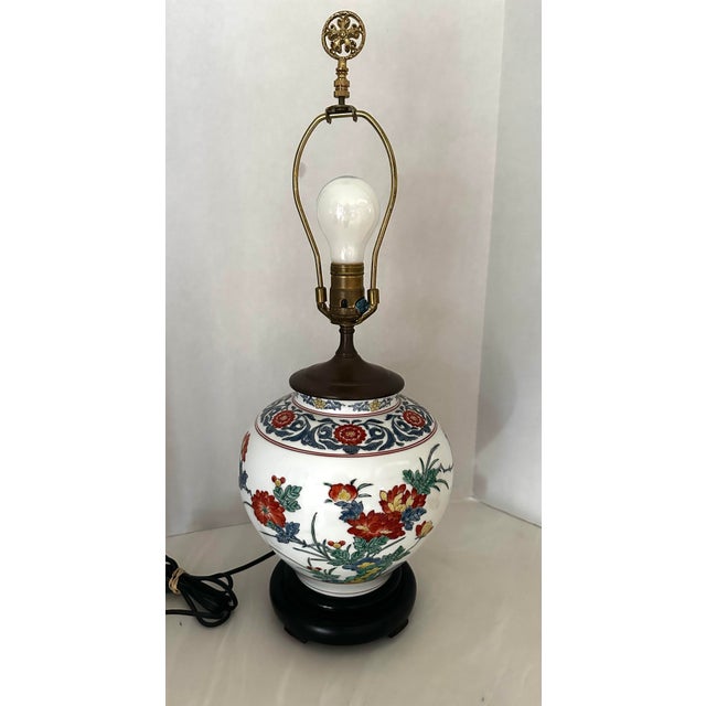 Chinese Vintage Chinese Porcelain Ginger Jar Lamp by Wildwood For Sale - Image 3 of 8
