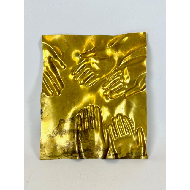 Brass Piura Wall Plaque or Relief attributed to Barbro Bäckström, 1978 For Sale - Image 9 of 11