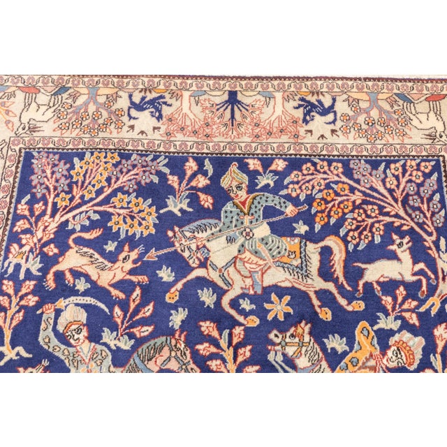 Vintage Hand-Knotted Persian Isfahan Rug 4'5" X 6'7" For Sale - Image 13 of 18