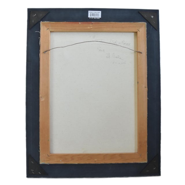 Late 20th Century Vintage Nautical Sailboat at Harbor Dock Seascape Oil Painting Including the Antiqued Silver Wood Frame For Sale - Image 5 of 7