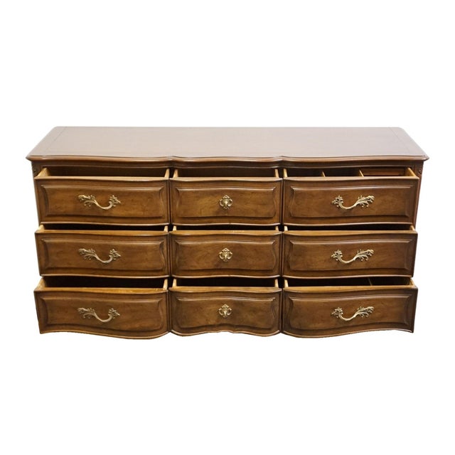 Wood Henredon Furniture Custom Folio Two French Provincial 65" Triple Dresser 3-3400 For Sale - Image 7 of 15