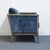 Vanguard Furniture Contemporary Modern Channel Stitched Slate Blue Velvet Upholstered Accent Arm Chair For Sale In Kansas City - Image 6 of 9