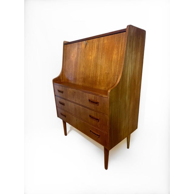 Wood Mid-Century Modern Teak Writing Desk by Gunnar Nielsen Tibergaard, 1960s For Sale - Image 7 of 10