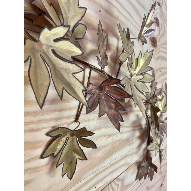 Curtis Jeré-Style Signed Copper & Brass Leaves Sculpture For Sale - Image 13 of 18