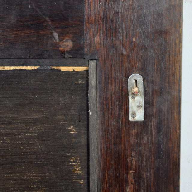 Brown Vintage Brutalist Mirror in Oak, 1970s For Sale - Image 8 of 9