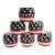 Vintage Americana Arts & Crafts Boho Chic Painted Wood Flag Motif Napkin Rings - Set of 6 - 4th of July For Sale