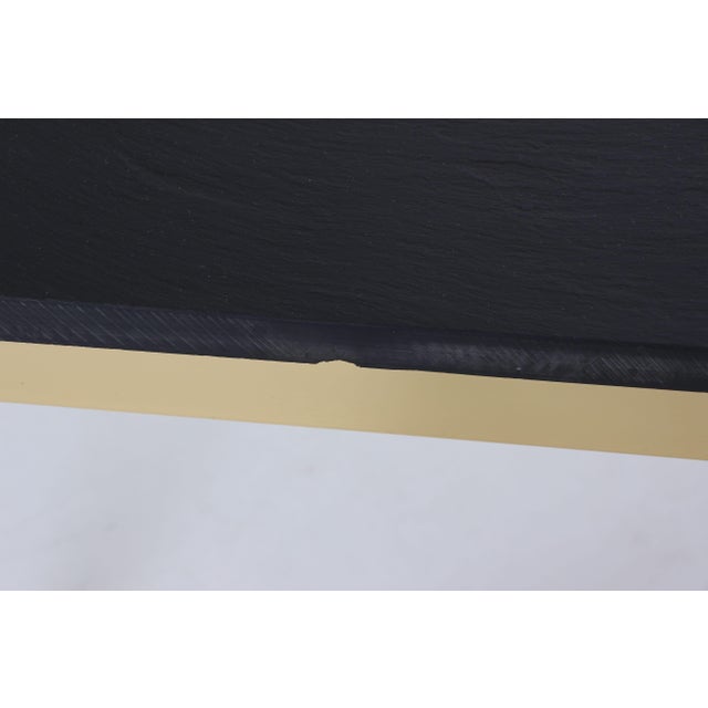1970s Coffee Tables in Brass-Plated Metal with Black Slate Tops, 1970s, Set of 2 For Sale - Image 5 of 9