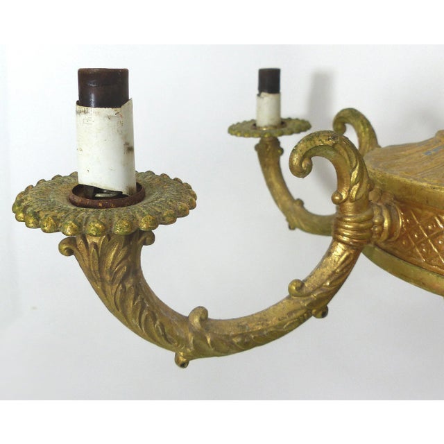 Vintage Gold - Fished Metal Chandelier For Sale In Miami - Image 6 of 8