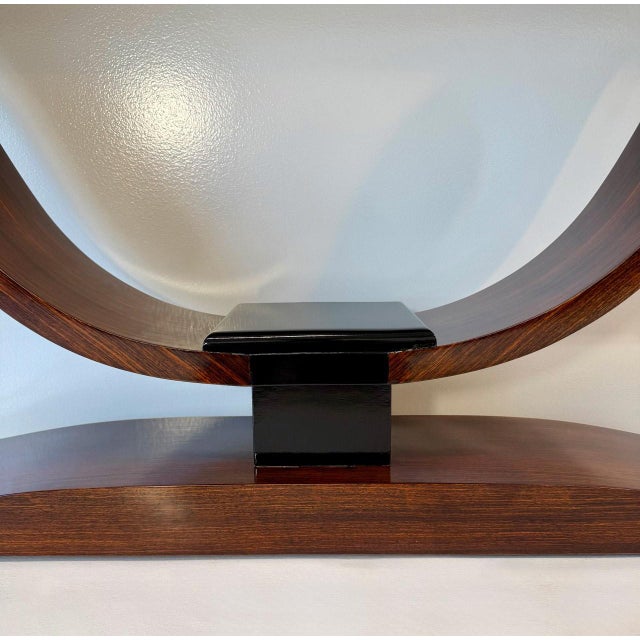 Beige French Art Deco Consoles with Sculptural Curved Bases, 1940s, Set of 2 For Sale - Image 8 of 12