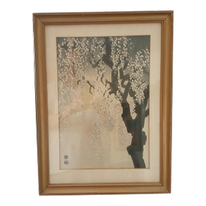 Mid 20th Century Eiichi Kotozuka Vintage Woodblock Print Cherry Blossoms