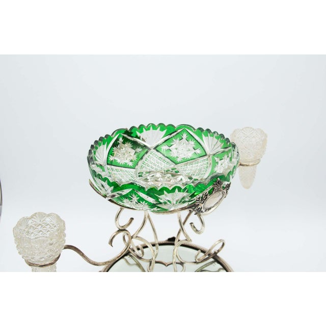 Colorless and Green Glass Planter For Sale - Image 5 of 6
