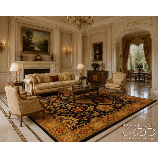 2010s Pasargad DC Rust Fine Hand Knotted Augra Rug For Sale - Image 5 of 5