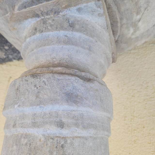 Column in Sculpted White Marble For Sale - Image 6 of 18