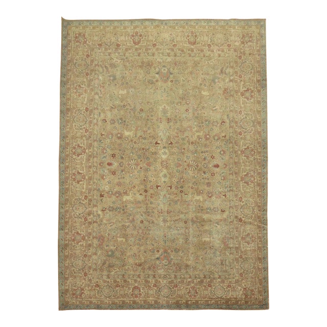 Pictorial Persian Tabriz Rug rug no.9868 For Sale