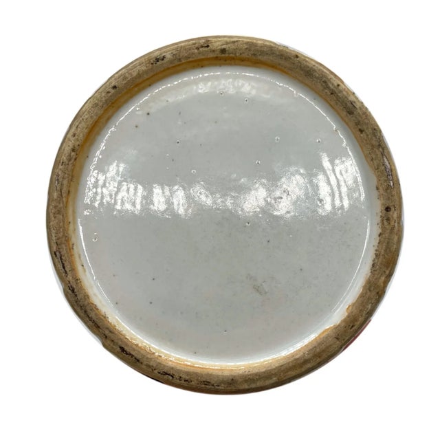 Canton Famille Rose Mandarin Vase, Fluted Body and Castellated Top, Ca. 1840 For Sale - Image 12 of 13