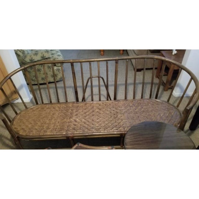 Mid 20th Century McGuire Style Rattan Bamboo Style Sofa Rattan For Sale - Image 4 of 8